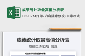 2021年成績(jī)統(tǒng)計(jì)取最高值分析表