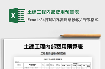 2021年土建工程内部费用预算表