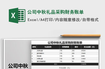 2021年公司中秋禮品采購財務賬單