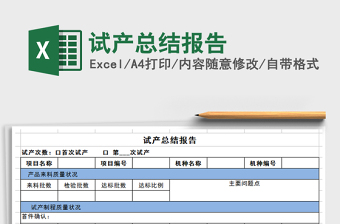 2022试产总结报告表