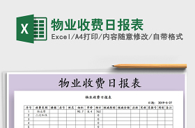 2022物業(yè)收費日報表的表格