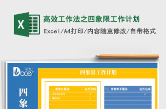 2021年高效工作法之四象限工作計劃