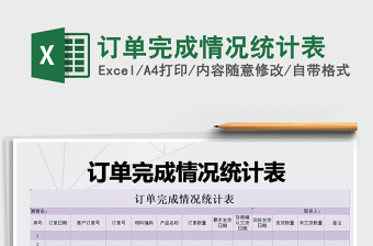 2021年訂單完成情況統(tǒng)計(jì)表