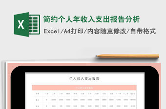 2021年簡約個人年收入支出報告分析免費下載