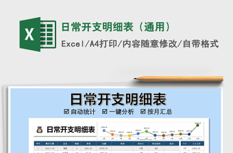 2021年日常開支明細(xì)表（通用）免費下載