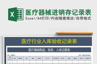 2021年醫療器械進銷存記錄表