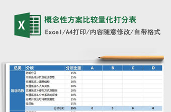 2021年概念性方案比較量化打分表