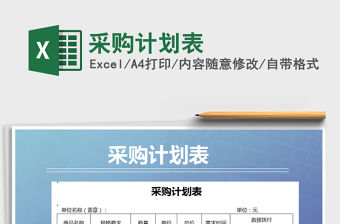 2021年采購計劃表