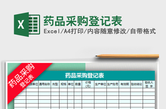 2021年藥品采購登記表