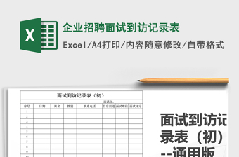 2021年企業(yè)招聘面試到訪記錄表