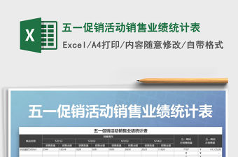 2021年五一促銷活動銷售業績統計表
