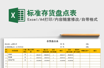 仓库用标准存货盘点表