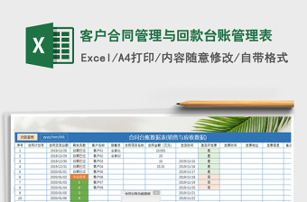 2021年客戶合同管理與回款臺賬管理表