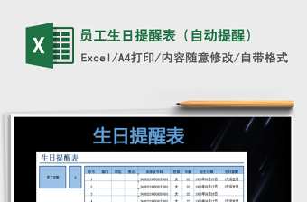 2022试用期管理提醒表（自动提醒）