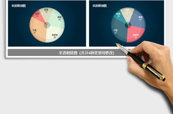 2021年半透明餅圖占比 比例 圖表模板