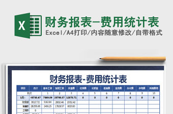 2021年財務(wù)報表-費用統(tǒng)計表