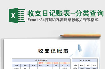 2021年收支日記賬表-分類查詢