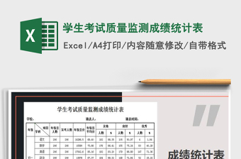 2021年學(xué)生考試質(zhì)量監(jiān)測成績統(tǒng)計表