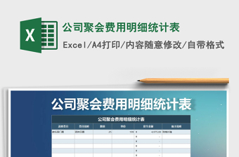 2021年公司聚會費用明細統(tǒng)計表