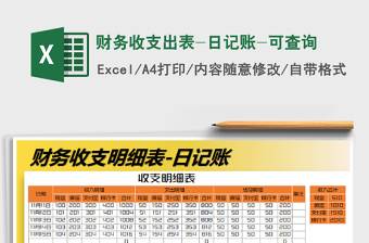 2021年財(cái)務(wù)收支出表-日記賬-可查詢