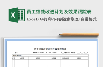 2021年員工績效改進計劃及效果跟蹤表
