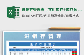 2021年進(jìn)銷(xiāo)存管理表（實(shí)時(shí)庫(kù)存+庫(kù)存預(yù)警）