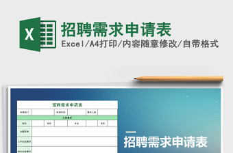 2021年招聘需求申請(qǐng)表