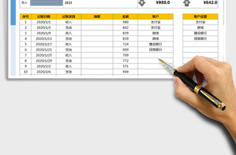 2021年財(cái)務(wù)收支記賬表-自動(dòng)匯總統(tǒng)計(jì)
