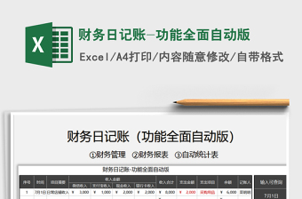 2021年財務(wù)日記賬-功能全面自動版