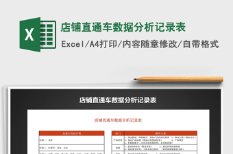 2021年店鋪直通車數(shù)據(jù)分析記錄表