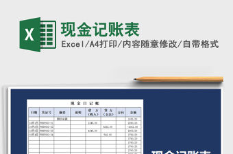 2021年現金記賬表