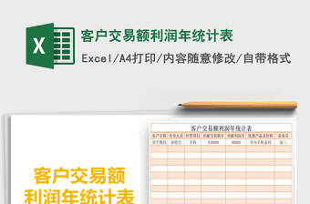 2021年客戶交易額利潤年統(tǒng)計(jì)表
