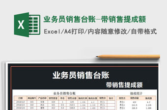 2021年業務員銷售臺賬-帶銷售提成額