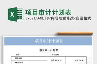 2021年項目審計計劃表