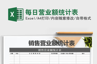 2021年每日營業額統計表