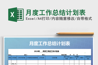 2021年月度工作總結計劃表