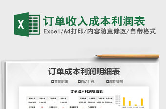 2021年訂單收入成本利潤表