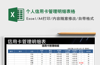 2021年個人信用卡管理明細(xì)表格