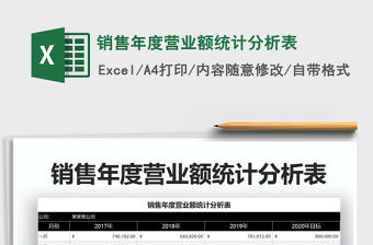 2021年銷售年度營業(yè)額統(tǒng)計(jì)分析表免費(fèi)下載