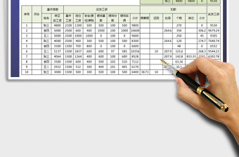 2021年工资表-可查询-公式计算免费下载