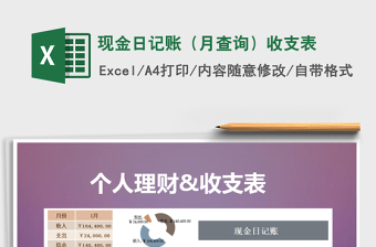 2021年現(xiàn)金日記賬（月查詢(xún)）收支表