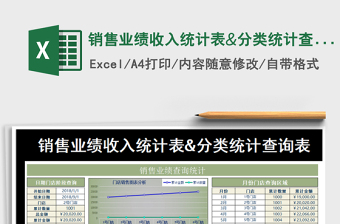 2021年銷售業(yè)績收入統(tǒng)計(jì)表&分類統(tǒng)計(jì)查詢表