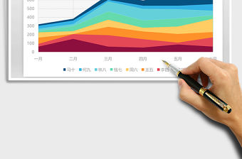 2021年粉色多彩系列圖表之面積圖