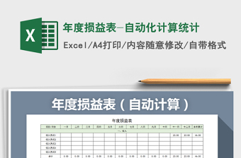 2021年年度損益表-自動化計算統(tǒng)計