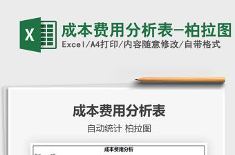 2021年成本費用分析表-柏拉圖