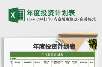 2021年年度投資計劃表免費下載