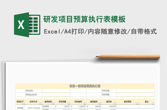 2021年研發(fā)項目預(yù)算執(zhí)行表模板