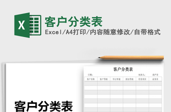 2022销售客户分类表格模板