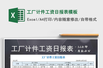 2021年工廠(chǎng)計(jì)件工資日?qǐng)?bào)表模板免費(fèi)下載