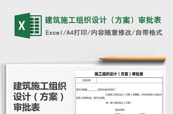 2021年建筑施工組織設(shè)計（方案）審批表